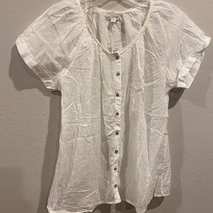 Gap Button Down White Blouse | Large (Brand New)